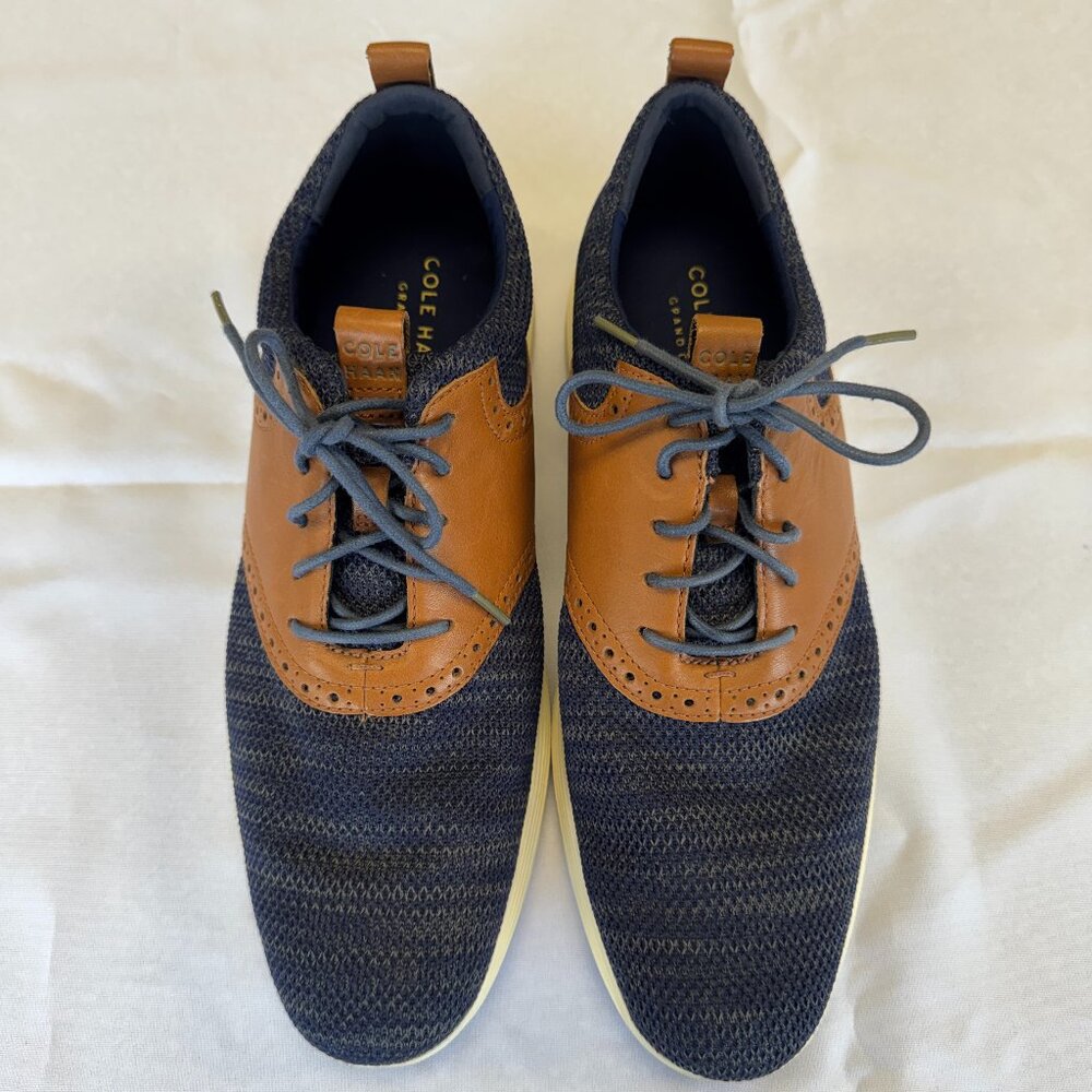 Cole Haan Grand OS Navy Tan Oxford Shoes Size 10.5